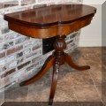 F48. Antique mahogany game table. 29&rdquo;h x 36&rdquo;w x 18&rdquo;d 
